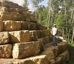 Large Boulder retaining wall